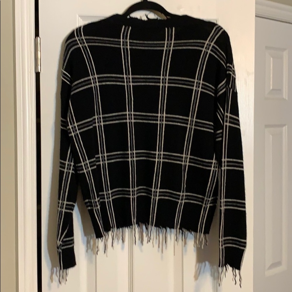 Scripted Distressed Striped Sweater - image 5